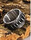 abordables Accesorios de Halloween-Anillo gótico punk cosido para hombre: anillo de plata vintage para moteros, rockeros y Halloween.