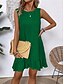 abordables Robe Simple-Robe Mini Femme Robe Off The Shoulder Décontractée Extérieure Coupe Régulière Graphique Sans Manches Col Rond Bleu Fuchsia Vert Abricot Été