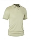 preiswerte Klassisches Poloshirt für Herren-Herren Poloshirt aus Seiden-Baumwoll-Mischgewebe, Strick-Polopullover, Business-Casual, Revers, kurze Ärmel, formell, einfarbig, Knöpfe, Sommer, Schwarz, Felsgrün, Hellgrün, Marineblau, Dunkelgrau, Grau