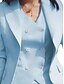 cheap Mom&#039;s Pant Suits-3 Piece Mother of the Bride  Elegant Simple Shirt Collar Ankle Length Polyester Long Sleeve with Solid Color