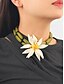 billige Halskjede for kvinner-blomstersmykkesett for kvinner – håndlaget statement-kjede, øredobber og armbånd med hvit blomsterdesign, elegant boho chic-tilbehør til bryllup, fester og spesielle anledninger