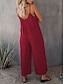 preiswerte Kunst &amp; Design Jumpsuit-Damen-Jumpsuit aktiv einfarbig ärmellos U-Ausschnitt Urlaub täglich lockere Passform Schwarz Armeegrün Rot Sommer