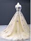 preiswerte lässige Brautkleider-Hochzeitskleider Ballkleid Off Shoulder Ärmellos Sweep  Brush Zug Satin Brautkleider mit Falten Applikationen