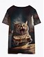 billiga Djur tee-Dam T-shirt Summer Tops Grafisk Katt Klassisk Ledigt Kortärmad Rund hals Crop Tops Dagligen Helgen Mönster Regnbåge Sommar Vår Höst