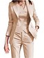 cheap Mom&#039;s Pant Suits-3 Piece Mother of the Bride  Elegant Simple Shirt Collar Ankle Length Polyester Long Sleeve with Solid Color
