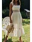 abordables Robes de Diplôme-Femmes Robe Midi Robe Blanche Robe de remise des diplômes Élégant Mode Moderne Vacances Anniversaire Sortir Coupe régulière Uni Sans manches Col en U Blanche Été