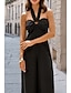 preiswerte Party-Overalls-Damen Normal Overall Elegant Einfarbig Ärmellos Neckholder Rückenfrei Party Normale Passform Schwarz Weiß Rote Sommer