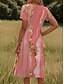 ieftine Rochie Artă și Design-WOMEN'S MINI DRESS CASUAL DRESS PETITE DRESS T SHIRT DRESS TEE DRESS SUNDRESS CASUAL VACATION CASUAL DAILY REGULAR FIT OMBRE ABSTRACT MARBLE SHORT SLEEVE CREW NECK YELLOW PINK DUSTY ROSE