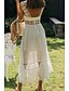 abordables Robes de Diplôme-Femmes Robe Midi Robe Blanche Robe de remise des diplômes Élégant Mode Moderne Vacances Anniversaire Sortir Coupe régulière Uni Sans manches Col en U Blanche Été