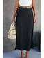 abordables Jupes décontractées-Femmes Jupe Moulant Occasionnel Midi Taille Basse Jupes Uni Fendu Micro-Élastique Rue Sortir Noir Blanche Chameau Été Polyester