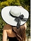 billiga Kvinnors hattar-elegant solhatt med bred brätte för kvinnor – sommarhatt i stråhatt med svart rosett, UV-skydd, hopfällbar floppy hatt för semester, trädgårdsfester och utomhusresor