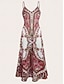 tanie Sukienki boho-Sukienka maxi damska sukienka w kształcie litery A sukienka typu slip wakacyjna codzienna regularne dopasowanie z grafiką plemienną bez rękawów dekolt w serek różowa niebieska pomarańczowa lato wiosna