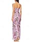 preiswerte Hochzeiten &amp; Feste-Sheath  Säulen Hochzeit Gast Kleider Elegantes Kleid Performance Hochzeit Bodenlang Ärmellos Strapless Spitze Rückenfrei mit Glitzer Pailletten Schlitz