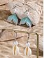 abordables Pendiente de mujer-&quot;Aretes colgantes con forma de cola de sirena: aretes colgantes inspirados en el océano con detalles de perlas, joyas elegantes y livianas para mujeres, perfectas para atuendos de playa, verano y vacaciones&quot;