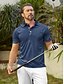 abordables Hauts-Homme T-shirt POLO Bleu de minuit Manche Courte Top Tenue de golf Vêtements Tenues Porter des vêtements
