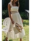 abordables Robes de Diplôme-Femmes Robe Midi Robe Blanche Robe de remise des diplômes Élégant Mode Moderne Vacances Anniversaire Sortir Coupe régulière Uni Sans manches Col en U Blanche Été