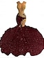 billige Havfrue Kveldsdrakter-Sjøfrue  Trompet Kveldsbunad Elegant Kjole Kveldsfest Prom Sweep  Brush Tog Uten Ermer Illusjons Hals Bomull med Rhinestone Glitter Paljetter