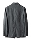 billige Herre Elite Yttertøy-herreblazer i 100 % lin, dresser, bryllupsdag, ferie, elegant, nøytral, vår og høst, bomull, lin, ensfarget, knapper, komfortabel, enkeltspent blazer med to knapper, mørkegrå, marineblå