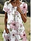 preiswerte Blumenkleid-Womens Mini Kleid A Linie Kleid Lässiges Kleid T Shirt Kleid Tee Kleid Strandkleid Stylisch Lässig Urlaub Lässig Täglich Reguläre Passform Floral Grafik Kurze Ärmel Rundhalsausschnitt Hellrosa Sommer