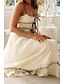 preiswerte Weiße Freizeitkleider-Damen Midikleid Weißes Kleid Unterkleid Mode Abschlussfeier Date Ausgehen Normale Passform Einfach Ärmellos Spaghettiträger Weiß Gelb Sommer