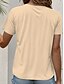 voordelige Moederdag Top-Moederdag Dames T-shirt Bloemig Grafisch Brief Casual Korte mouw Ronde hals Normale tops Dagelijks Afdrukken Zwart Paars gebroken wit Zomer