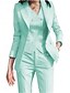 cheap Mom&#039;s Pant Suits-3 Piece Mother of the Bride  Elegant Simple Shirt Collar Ankle Length Polyester Long Sleeve with Solid Color