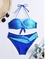 billige Bikinisett-Dame Badetøy Bikini Monokini Frekk Badedrakt Stilfull Strand Klær Nyanse Ermeløs Badedrakter