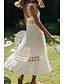 abordables Robes de Diplôme-Femmes Robe Midi Robe Blanche Robe de remise des diplômes Élégant Mode Moderne Vacances Anniversaire Sortir Coupe régulière Uni Sans manches Col en U Blanche Été