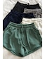 cheap Athletic Shorts-Women&#039;s Shorts Slacks Casual Short Natural Plain Pocket Elastic Drawstring Design Breathability Soft Micro-elastic Street Casual Grey Black White Dark Navy Summer Regular Fit