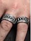 abordables Accesorios de Halloween-Anillo gótico punk cosido para hombre: anillo de plata vintage para moteros, rockeros y Halloween.