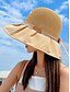 billige Damehatte-stråsolhat med bred skygge til kvinder - foldbar uv-beskyttelse blød strandhat med sløjfedekoration, elegant sommerhat til ferie, udendørs og rejser