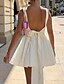 preiswerte Abschlusskleider-Damen Minikleid Weißes Kleid Abschlusskleid Unterkleid Mode Modern Outdoor Urlaub Abschlussfeier Normale Passform Einfach Ärmellos Spaghettiträger Schwarz Weiß Rosa Sommer