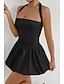 preiswerte Abschlusskleider-Damen Minikleid Weißes Kleid Abschlusskleid Neckholder-Kleid Mode Modern Abschlussfeier Date Teegesellschaft Normale Passform Einfach Ärmellos Neckholder Hellrosa Schwarz Weiß Rote Sommer
