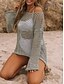 voordelige Strandtops-Dames Badmode Cover-up Zwemjurk Badpak Cut-out Vakantie Strandkleding Effen Kleur Ronde Hals Lange Mouwen Badpakken