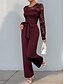billiga Mammas jumpsuits-Jumpsuit  Byxdress Mor-till-Bride Elegant Avslappnad Juvelhals Golvlängd Polyester Lång Ärme med Spets