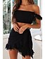 preiswerte Sets-Damen Elegant Mode Zweiteilige Sets Ärmellos Schulterfrei Einfach Spitze Kalter Schulter-Schnitt Party Ferien Date Schwarz Weiß Sommer Normale Passform