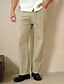 billige Herre Elite Bukser-Herre Chino bukser Knapper Lomme Rett ben Helfarge Full lengde utendørs Feriereise Avslappet Elegant Ferie Lys kaki Svart Mikroelastisk