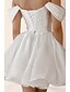 cheap Weddings &amp; Events-Engagement Little Graduation White Dresses Wedding Dresses A-Line Off Shoulder Short Sleeve Short / Mini Satin Bridal Gowns With Pleats Ruched