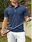 abordables Hauts-Homme T-shirt POLO Bleu de minuit Manche Courte Top Tenue de golf Vêtements Tenues Porter des vêtements