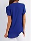 billige Plain tee-Dame T Shirt Ensfarvet Plain Mode Moderne Casual Kort Ærme V Hals Regulære Toppe Daglig Weekend Lynlås Sort Hvid Pink Vin Royal Blå Sommer