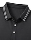 abordables Polo élite pour-Homme Polo Travail Rue Classique Manche Courte Vacances Mode Couleur Unie Rayé Boutons Rayure-garniture Été Printemps Noir Blanche Gris clair Polo