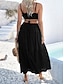 preiswerte Abschlusskleider-Damen Langes Kleid Maxikleid Weißes Kleid Abschlusskleid Freizeitkleid Schwingkleid Mode Modern Täglich Strand Wochenende Normale Passform Einfach Ärmellos Spaghettiträger Schwarz Weiß Gelb Blau