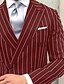cheap Homecoming Suits-Men&#039;s Wedding Homecoming Suits Peak Black Burgundy Fashion Business Striped Plus Size 2 Piece Double Breasted Six-buttons