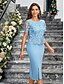 preiswerte Mamas Kleider-Kleid Mutter der Braut Kleid Elegant Party Rundhalsausschnitt Knielang Polyester Kurzarm mit uni-Farbe 2025