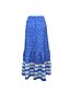 ieftine Fuste grafice-Pentru femei Fustă Modă Boho Maxi Talie Medie Fuste Floral Imprimeu Micro-elastic Stradă Ieșire Roșu-aprins Vară Poliester