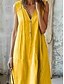 ieftine proiectează rochii din bumbac și in-Rochie maxi pentru femei rochie de vară ajustată și evazată rochie cu umerii goi rochie cu mânecă puff casual zilnic asemănătoare cu in ajustare regulată culoare solidă fără mâneci gât în V negru