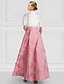 cheap FLORALS-Pink A-Line Evening Gown Elegant Dress Formal Wedding Guest Floor Length Half Sleeve Shirt Collar Belt / Sash Nylon with Floral Print Wedding Guest Dress
