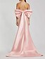 baratos Rosa-Vestido Rosa de Noite em Lantejoulas e Miçangas Vestido Elegante Formal para Casamento de Comprimento Total Sem Mangas Ombro Caído em Cetim com Laço(s) e Pregas