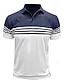 abordables Polo classique pour homme-Homme Polo en coton mélangé Chemise de golf Occasionnel Sports Classique Manche Courte Mode Frais Bloc de Couleur Rayures Boutons Été Printemps &amp; Automne Coupe régulière Marron Sapin Gris foncé Noir