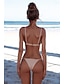 billiga Bikiniset-Dam Badkläder Bikini Monokini Baddräkt Smal Semester Mode Ensfärgat U-hals Ärmlös Baddräkter